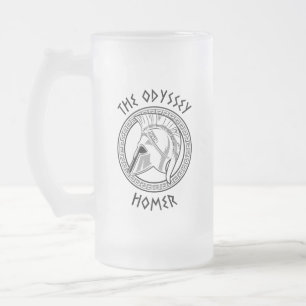 Caneca De Cerveja Vidro Jateado A Odisseia Homero Capacete Grego Mitologia Antiga