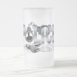 Caneca De Cerveja Vidro Jateado A POLÍCIA agride o design