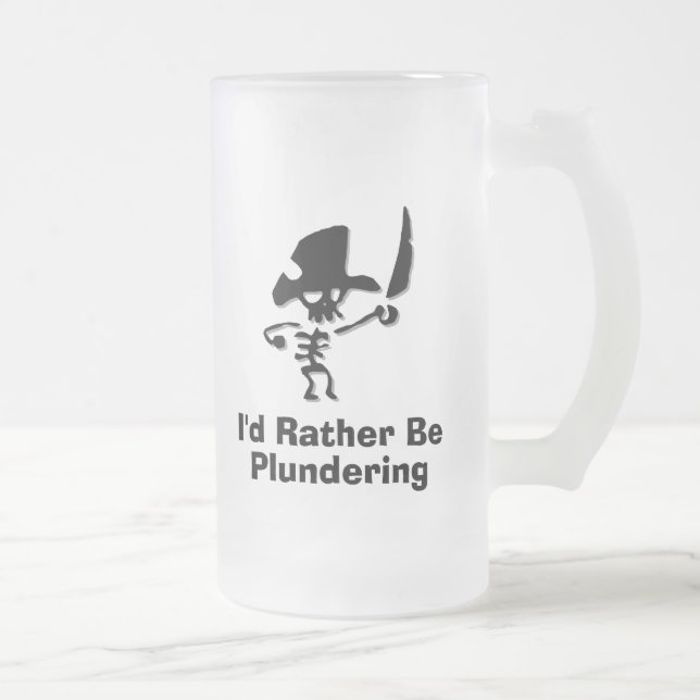 Caneca De Cerveja Vidro Jateado A preferencialmente da identificação do pirata (Direita)