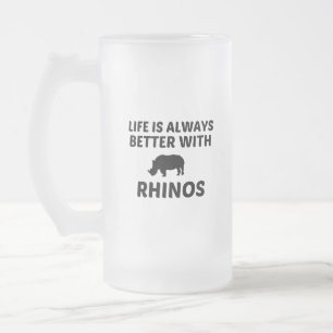 CANECA DE CERVEJA VIDRO JATEADO A VIDA RHINO É MELHOR