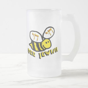 Caneca De Cerveja Vidro Jateado Abelha judaica