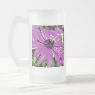 Caneca De Cerveja Vidro Jateado Abelhas De Mel Numa Arte Daisy Africana Roxa