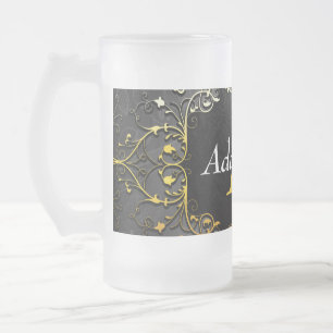 Caneca De Cerveja Vidro Jateado Adicionar seu nome e inicial