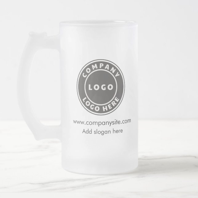 Caneca De Cerveja Vidro Jateado Adicione logotipos de negócios e funcionários de s (Esquerda)