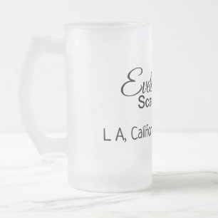 Caneca De Cerveja Vidro Jateado Adicione seu nome local cidade q r código t simple