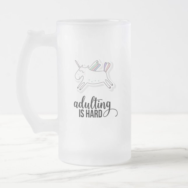 Caneca De Cerveja Vidro Jateado Adulto é Duro engraçado (Esquerda)