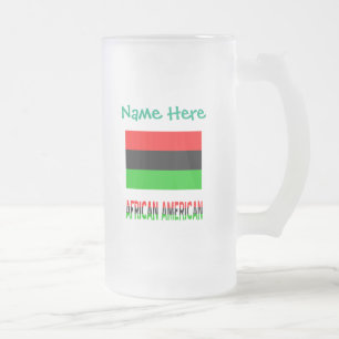 Caneca De Cerveja Vidro Jateado Afro-Americana Diáspora Flag Green Personalizado