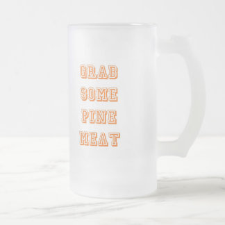 Caneca De Cerveja Vidro Jateado Agarre alguma carne do pinho