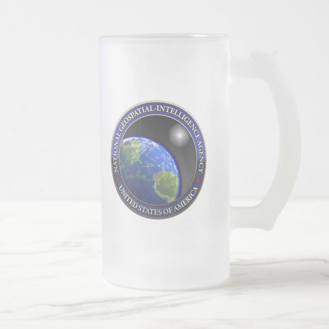 Caneca De Cerveja Vidro Jateado Agência nacional da Geospatial-Inteligência (NGA) (Direita)