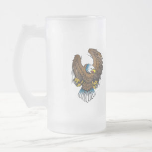 Caneca De Cerveja Vidro Jateado Águia Bald Americano