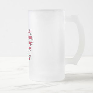 Caneca De Cerveja Vidro Jateado Águia Polonesa Americana