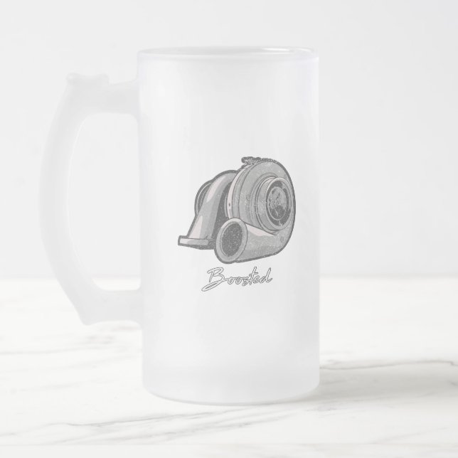 Caneca De Cerveja Vidro Jateado Ajuste Turbo Reforçado (Esquerda)