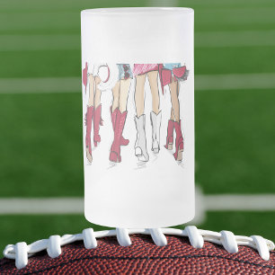 Caneca De Cerveja Vidro Jateado Alabama Damas Fashion Cowboy Boots Hats Crimson