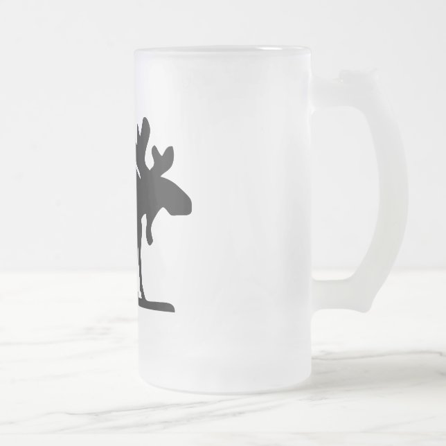 Caneca De Cerveja Vidro Jateado Alces no fraco (Direita)