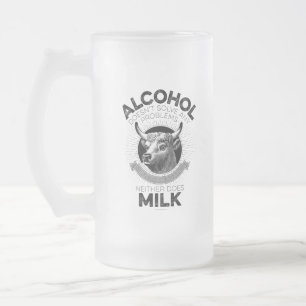 Caneca De Cerveja Vidro Jateado Álcool vs. Leite