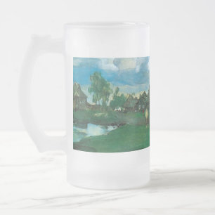 Caneca De Cerveja Vidro Jateado Aldeia Russa Valentin Serov