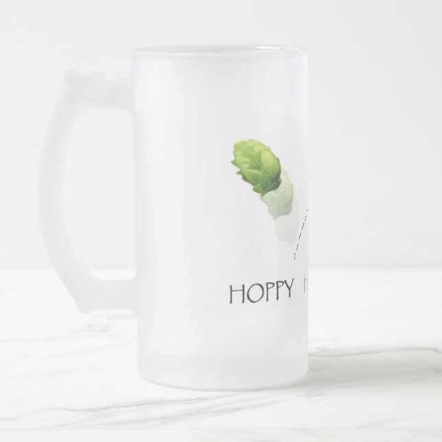 Caneca De Cerveja Vidro Jateado Alegria Hoppy Hoppy da alegria (Esquerda)