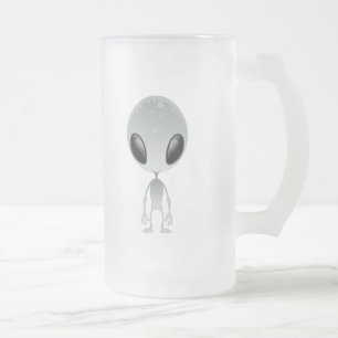 Caneca De Cerveja Vidro Jateado Alienígena bonito