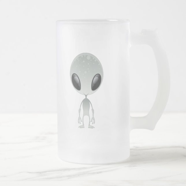 Caneca De Cerveja Vidro Jateado Alienígena bonito (Direita)