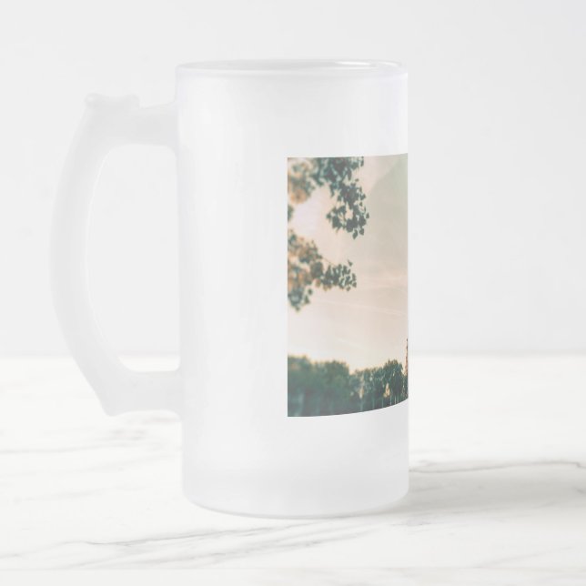 Caneca De Cerveja Vidro Jateado almofada da torre Eiffel (Esquerda)