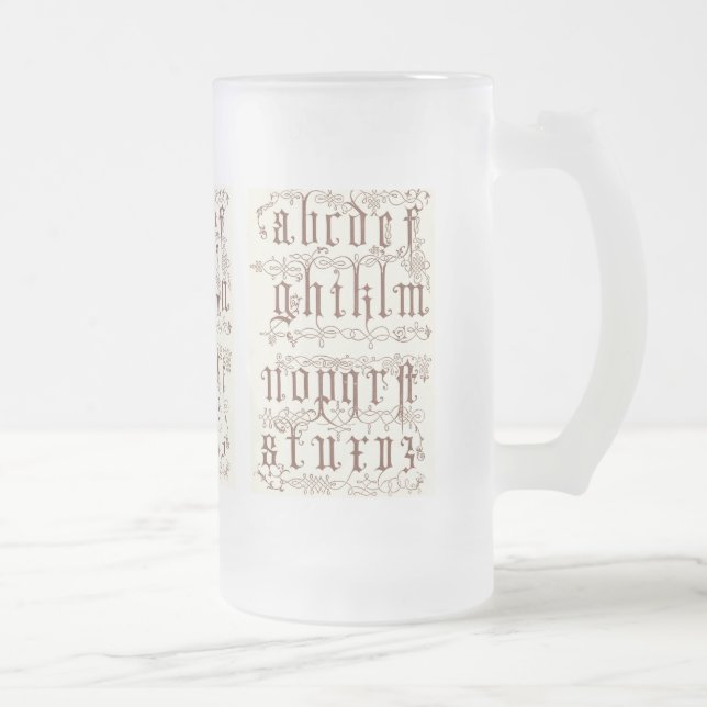 Caneca De Cerveja Vidro Jateado Alphabet Mug (Direita)