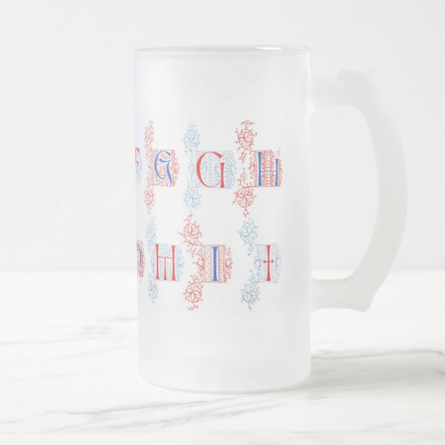 Caneca De Cerveja Vidro Jateado Alphabet Mug (Direita)