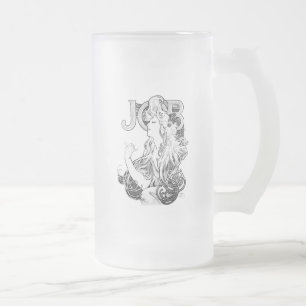 Caneca De Cerveja Vidro Jateado Alphonse Mucha JOB ISOGS
