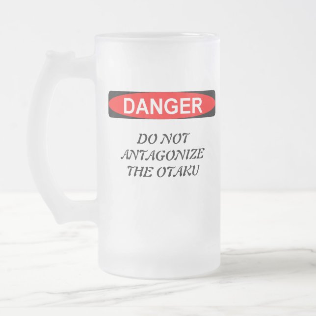 Caneca De Cerveja Vidro Jateado Amantes do Anime de Otaku (Esquerda)
