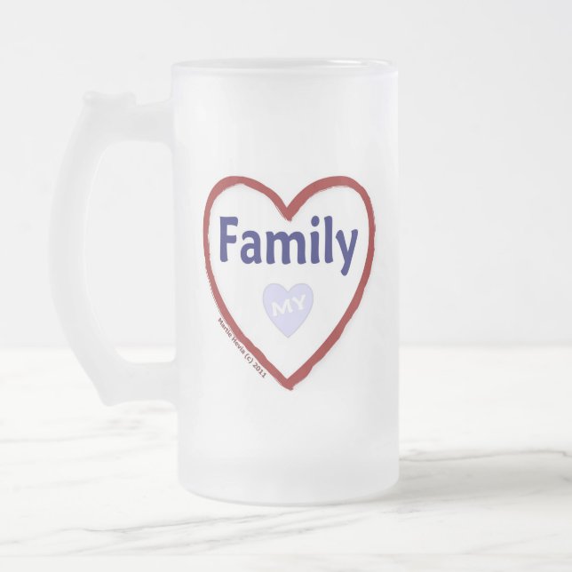Caneca De Cerveja Vidro Jateado Amar Minha Família (Esquerda)