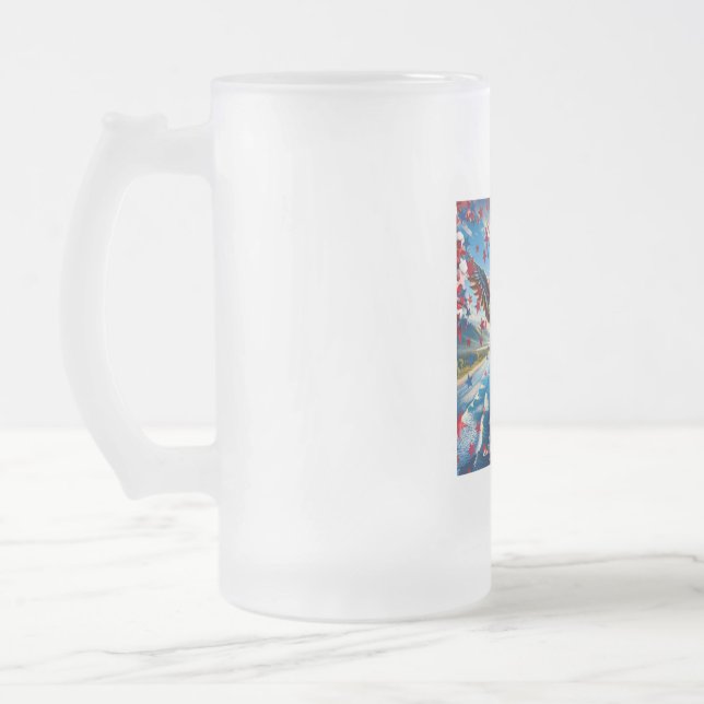 Caneca De Cerveja Vidro Jateado América, a bela Fosco de águia patriótica (Esquerda)