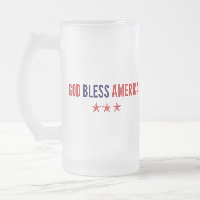 Caneca De Cerveja Vidro Jateado América deus abençoe (Esquerda)