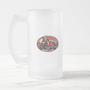 Caneca De Cerveja Vidro Jateado American Garage Full Throttle de dois lados