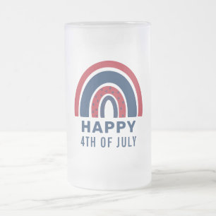 Caneca De Cerveja Vidro Jateado American Rainbow USA Independência Dia 4 De Julho