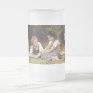 Caneca De Cerveja Vidro Jateado Amigas Coletando Nozes, Les Noisettes Bouguereau