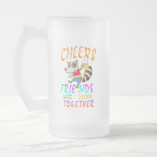 Caneca De Cerveja Vidro Jateado Amigos Que Bebem Juntos