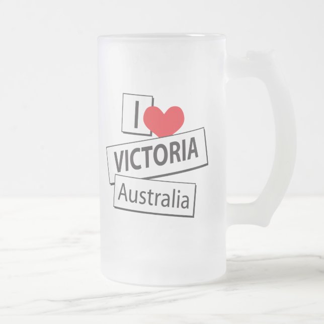 Caneca De Cerveja Vidro Jateado Amo Victoria Austrália (Direita)