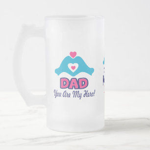 Caneca De Cerveja Vidro Jateado ☐ 🍺 Amo você Pai, você é meu herói fabuloso