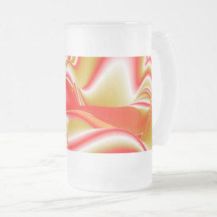 Caneca De Cerveja Vidro Jateado Amor e Abstrato 3D Rainbowart Dourado