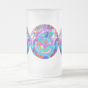 Caneca De Cerveja Vidro Jateado amor hippie groovy