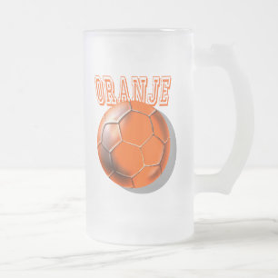 Caneca De Cerveja Vidro Jateado Amor holandês de Voetbal da bola de futebol de