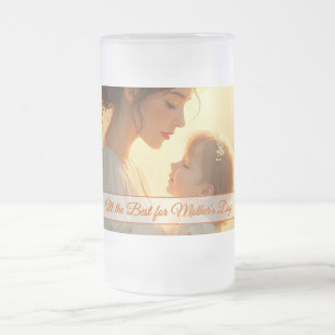 Caneca De Cerveja Vidro Jateado Amor Materno Terno em Luz Florescente