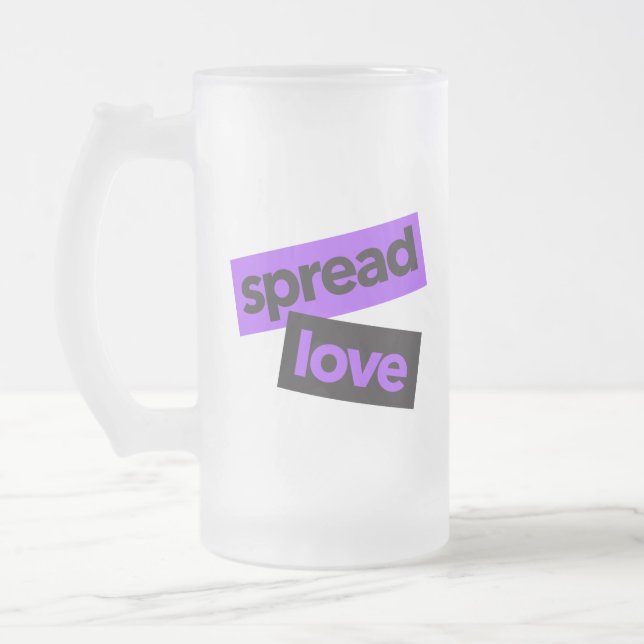 Caneca De Cerveja Vidro Jateado Amor moderno, urbano, vibrante, gráfico moderno, e (Esquerda)