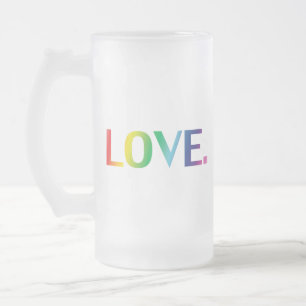 Caneca De Cerveja Vidro Jateado Amor, orgulho lgbt lgbtq gay quedas cores do arco-