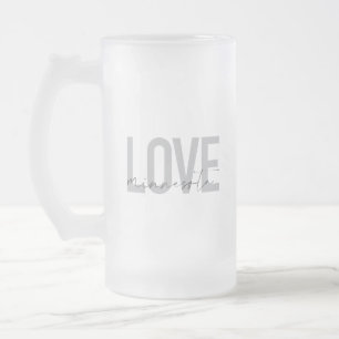 Caneca De Cerveja Vidro Jateado Amor simples, moderno, urbano, legal design Minnes