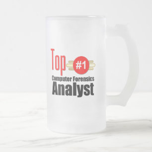 Caneca De Cerveja Vidro Jateado Analista superior do forense do computador