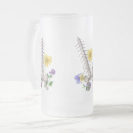 Caneca De Cerveja Vidro Jateado Anatomia Floral - Vértebras, Osso do Quadril