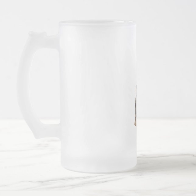 Caneca De Cerveja Vidro Jateado Androide (Esquerda)