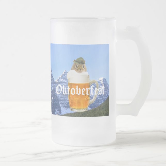 Caneca De Cerveja Vidro Jateado Animal do Festival de Cerveja da Oktoberfest (Direita)