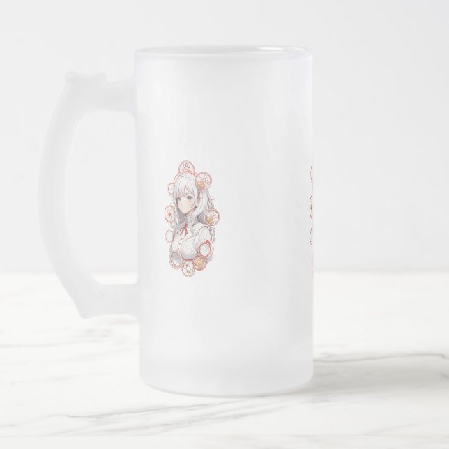 Caneca De Cerveja Vidro Jateado Anime (Esquerda)