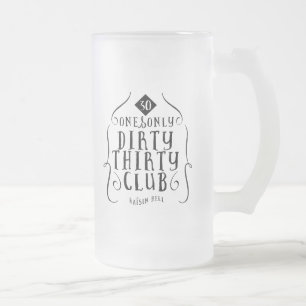 Caneca De Cerveja Vidro Jateado Aniversário 30 30 anos de 30 sujos velhos